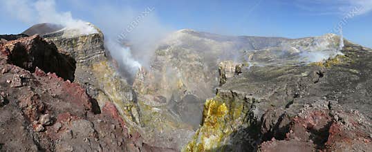 Active Craters of Etna in Fumes and Smoke