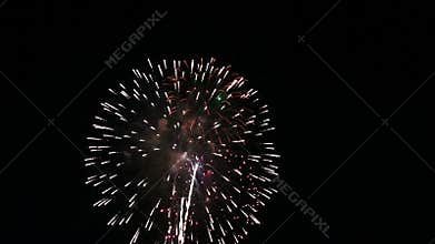 Festival fireworks burst in midair