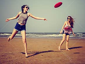 Frisbee Beach Chill Coast Summer Female Girl