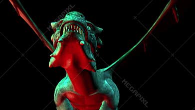 3D Animation of creepy Dragon