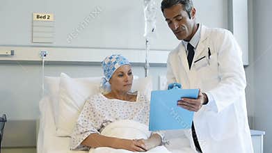 Doctor with cancer patient