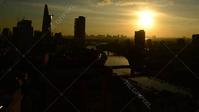 Time Lapse of Sunrise in Ho Chi Minh City (Saigon) Vietnam