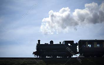 Steam train silhouette