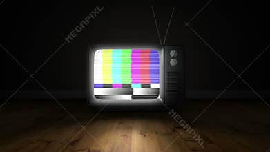 Old fashioned tv with static