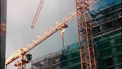 Cranes on construction site