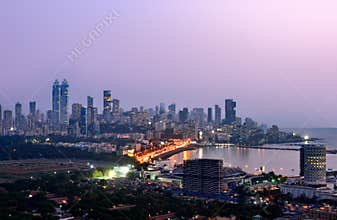 Aerial Mumbai by night