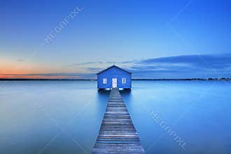 Sunrise at Matilda Bay boathouse in Perth, Australia