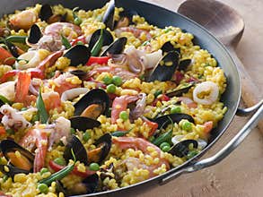 Seafood Paella in a Paella Pan