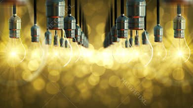 Loop-able Light bulb glow rising.