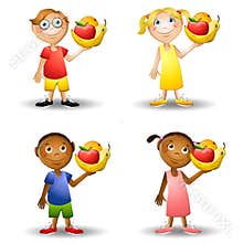 Kids Holding Healthy Foods 2
