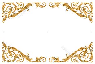 Ornament elements, vintage gold floral designs