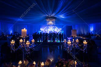 Wedding at night decoration and iluminacion