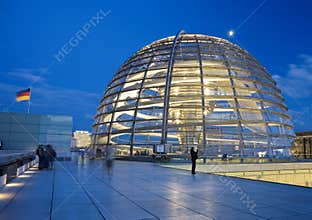Glass Dome on the Roof of the Reichstag in Berlin