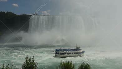 Tour boat near Niagara Falls