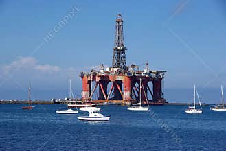 Oil Rig in Port