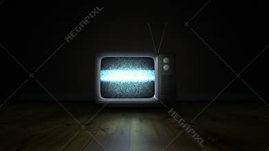 Old fashioned tv with static