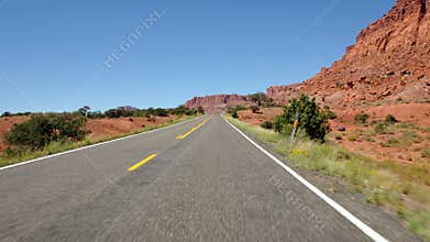 Time Lapse POV of Driving through Capital Reef Utah - 4K