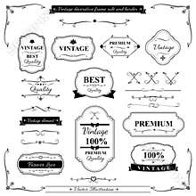 Collection of vintage frame border rule and design element 002