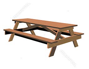 Isolated Picnic Table