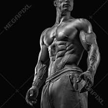 Close-up of athletic muscular man