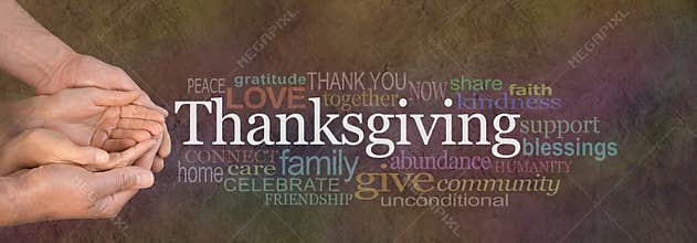 Thanksgiving Word Cloud Website Banner