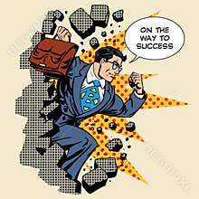 Business breakthrough success businessman hero