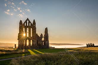 Sun Star on Whitby Abbey