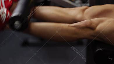 Leg extension. Closeup