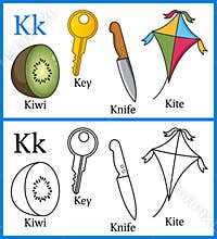 Coloring Book for Children - Alphabet K