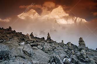 Mt. Everest and Nupche, Nepal