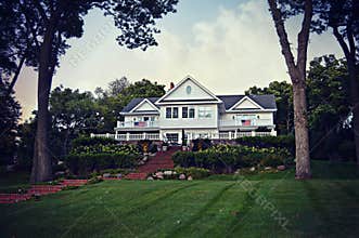 White House With Flags