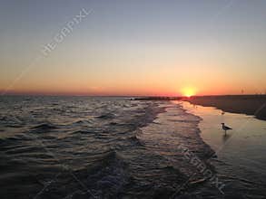 Sunset on Coney Island Beach.