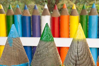 Colorful pencil fence