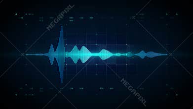 Audio Waveform Mono Blue