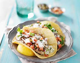 Authentic mexican carnitas tacos
