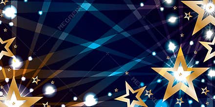 Star gold blue night banner