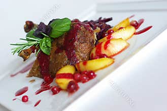 Plate of fine dining meal