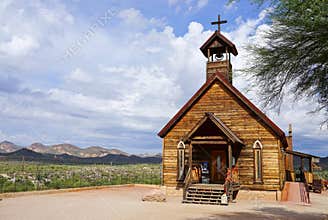 Old Church at Goldfield Ghost Town in Arizona