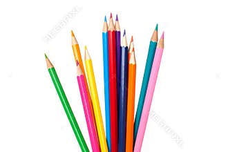 A set of multicolored pencils