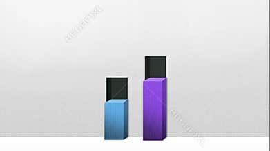 Two 3D square bar Chart, Increase economic graph (included alpha)
