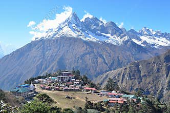 Nepal, Himalayas, Buddhist monastery in the village of Tyanboche