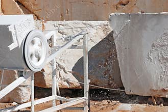 Sawing marble
