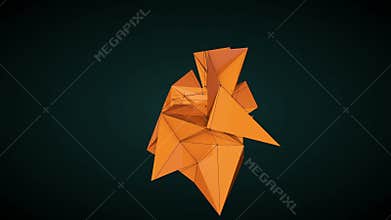 Abstract orange 3d polygons background