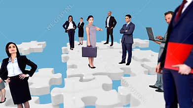 Group of business people meeting