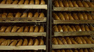 Bread on the shelves.