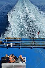 Couple on ferry deck