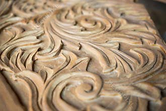 Floral wood carving.