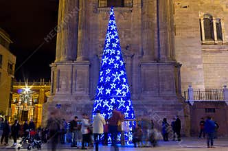 Christmas Tree beside the Cathedral of Malaga