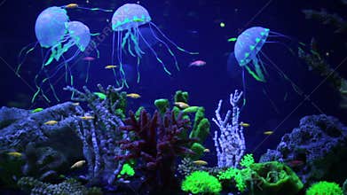 Beautiful underwater world with tropical fish