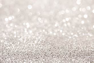 Silver glitter bokeh background